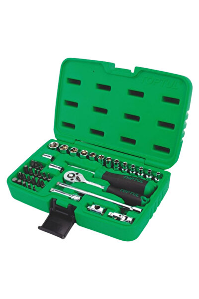 TOPTUL Trusa chei tubulare 41 piese GCAI4101, prindere 1/4 inch, chei 4-14 mm...