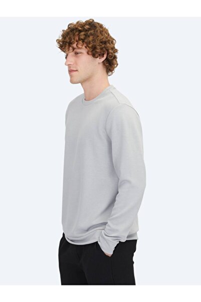 Kip Gri Bisiklet Yaka Sweatshırt