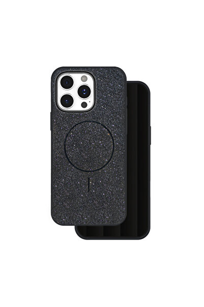 bzstore Carcasă Thin Mag cu sclipici pentru iPhone 17 6.3" neagră