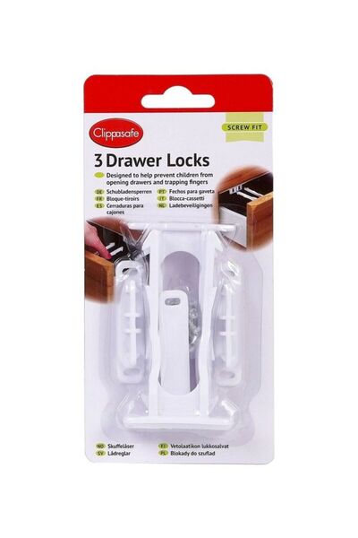 Clippasafe 3-Piece Drawer Lock Set