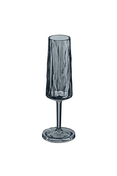 Koziol Champagne Flute Glass Transparent Grey Club No 5 100ml, Polycarbonate