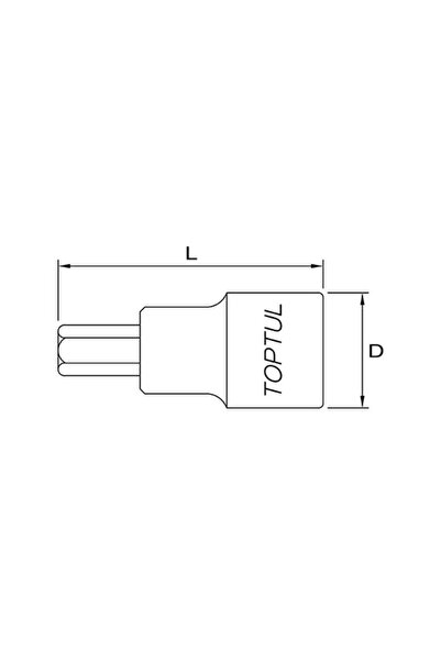 TOPTUL BCFA1620 socket bit, torx T20 profile, 1/2 inch drive, 55 mm, chrome vanadium