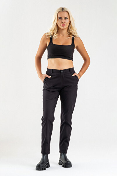 Bold & Young Women's Lycra Cotton Fabric Side Pocket Trousers