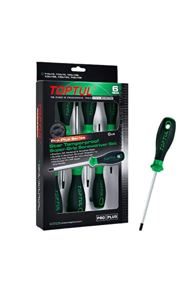 TOPTUL Set surubelnite torx cu gaura Pro-Plus GFE0603, T10x75, T15x75, T20x100, T25x100, T30x125, T4