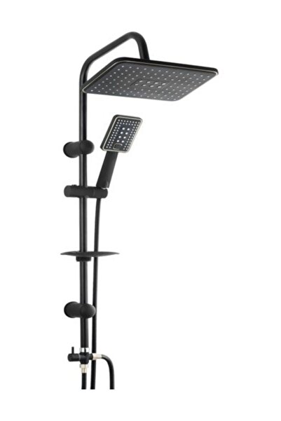 BF BLACKFİT Blackfit Armatür Full Siyah Robot Duş Seti Yağmurlama Duş Robotu