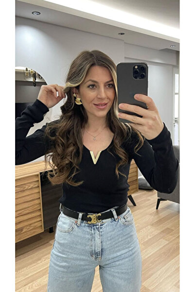 Mzr Collection Дамска блуза с V-образно деколте