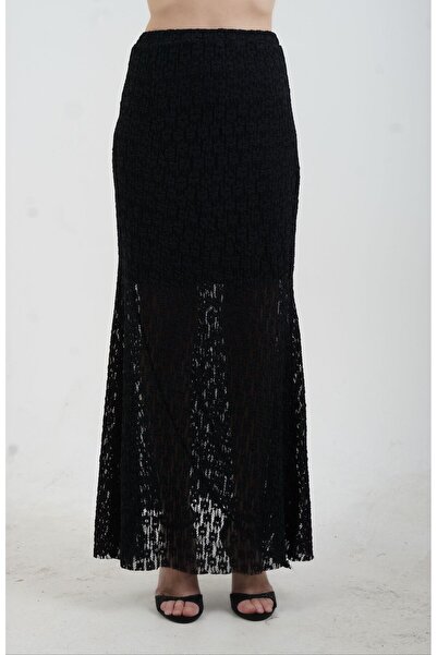 Zelish My Sister Чорна спідниця з напівпідкладкою з мережива