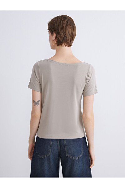 LC Waikiki Crew Neck Gathered Modal Blend Blouse