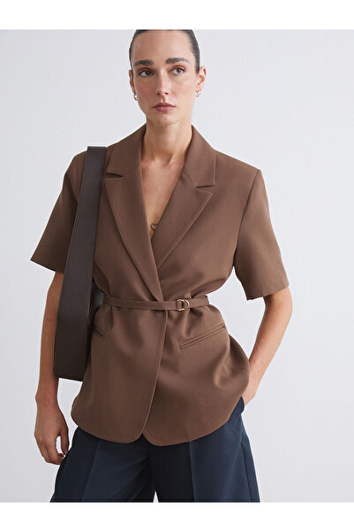 LC Waikiki Özmarka New Season Women's Blazer Jacket with Belt at the Waist