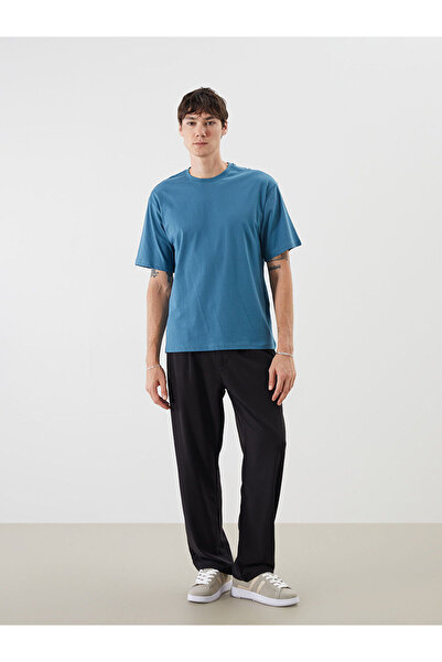 LC Waikiki Tricou pentru bărbați albastru guler rotund bumbac moale