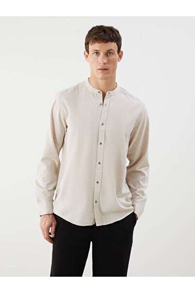 LC Waikiki Nevavm Relaxed Fit Hakim Collar Long Sleeve Men's Shirt with Diffe...