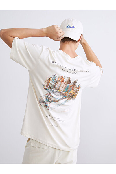 LC Waikiki Tricou pentru bărbați din bumbac pieptănat, imprimat, cu gât turna...