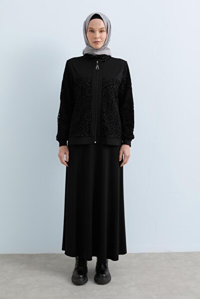 Nihan Örme Çelik Etek Ceket Takım Siyah