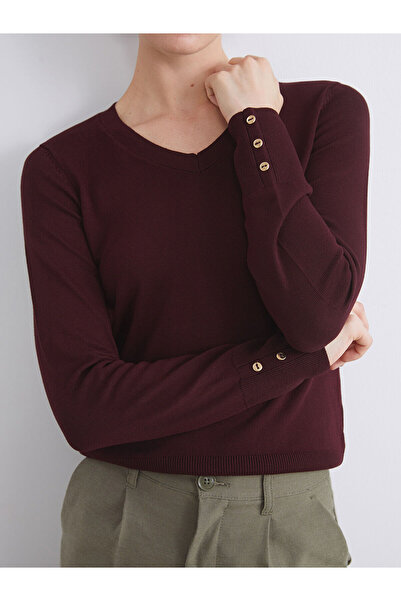 LC Waikiki V Yaka Kadın Triko Kazak