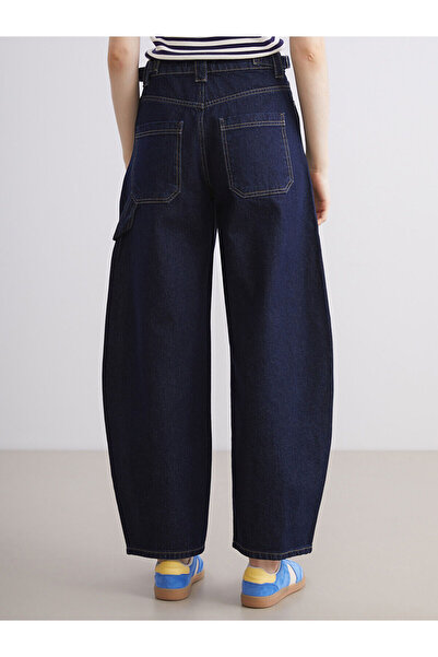 LC Waikiki Indigo Baggy Fit Kadın Jean Pantolon