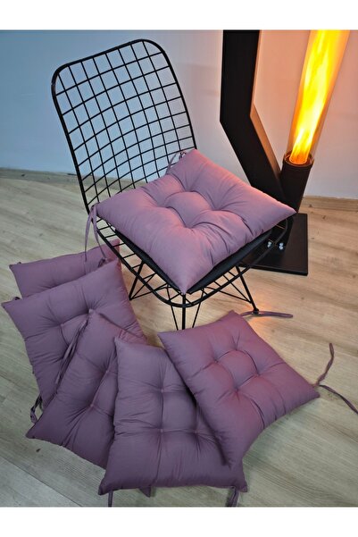 FELIX HOME Pofidik Sandalye Minderi Puantiyeli Özel Dikişli Bağcıklı 40x40 cm...