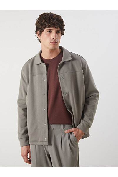 LC Waikiki Green Comfortable Fit Shirt Collar Men's Coat