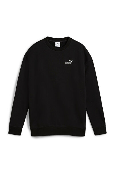 Puma Ess No.1 Logo Relaxed Crew Kadın Siyah Günlük Stil Sweatshirt 68497501