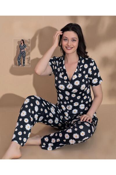 OMODAM Women's Bamboo Milan Buttoned Pajama Set
