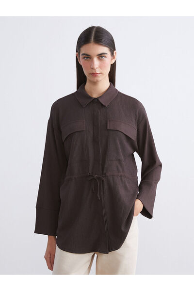 LC Waikiki Brown Textured Women's Shirt Tunic