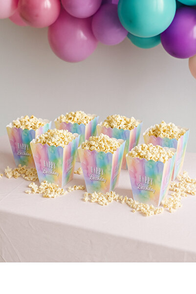 DODOMAR Mısır Kutusu Pop Corn Happy Birthday makaron 8li