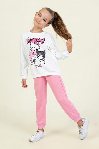 DMB BOYS & GIRLS Dmb Girl's Kuromi Tracksuit Set 3-8 Years Old Ecru