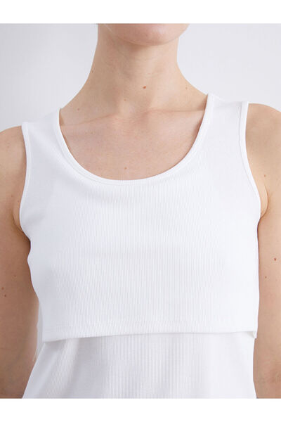 LC Waikiki Ecru U Neck Women's Tank Top