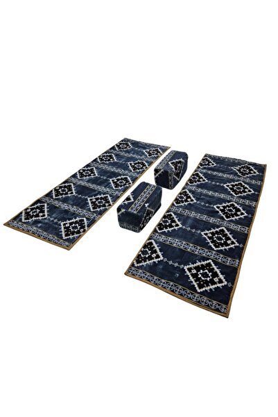 smart home Premium Heritage Floor Seating Set for Home, Camping – Set of 2 Mats-200x70 cm+ 2 Marakesh-45x20 cm