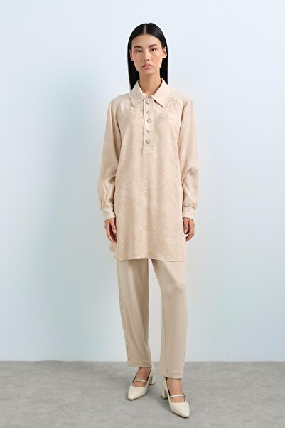 Nihan Rahat Kalıp Pantolon Tunik Takım Taş