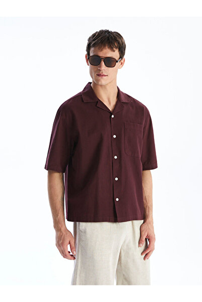 LC Waikiki Peak New Season Regular Fit Resort Collar Short Sleeve Poplin Men'...