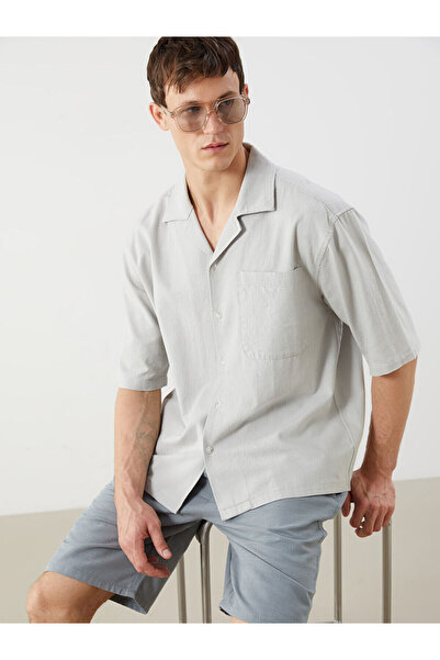 LC Waikiki Peak New Season Regular Fit Resort Collar Short Sleeve Poplin Men'...