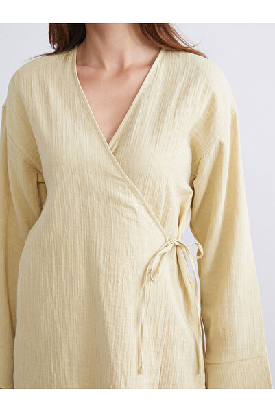 LC Waikiki Vizyon New Season Double Breasted Collar Textured Women's Kimono