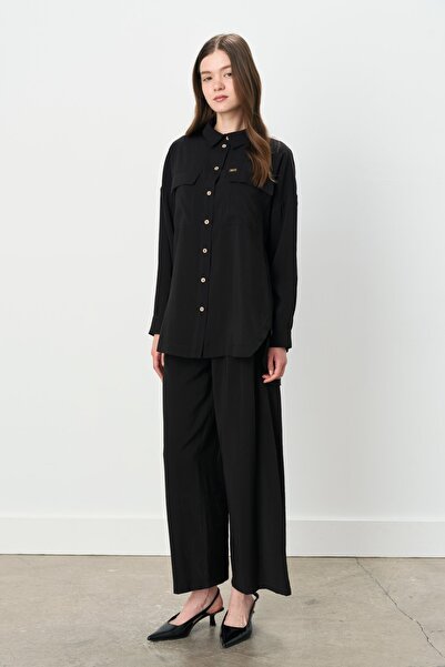 Nihan Pantolon Tunik Modal Takım Siyah