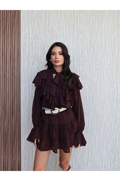 ESRAHELVACI Φόρεμα με βολάν με γιακά