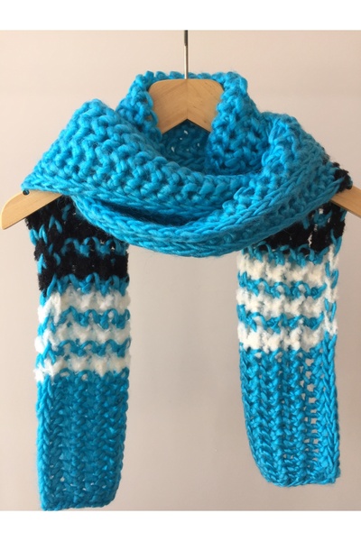 Mora Örgü Mora Knit Scarf Hand Knitted Wool Scarf (20X180 cm 190G-Mk21)