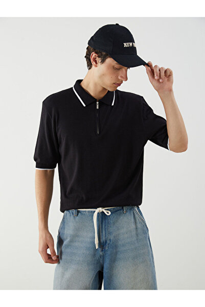 LC Waikiki Kurzärmliger Strickpullover für Herren mit Polokragen