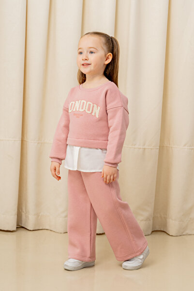 e-çocuk Girl's London Embroidered Ribboned 2-Piece Set - 3266/3265