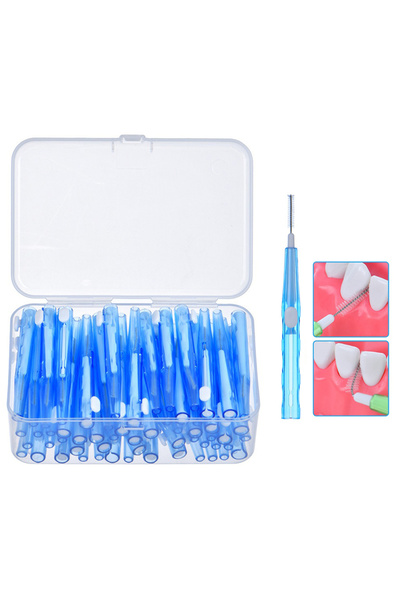 L&Wen Push-Pull Interdental Brush, Dental Toothpick Floss for Braces 60 PCS (0.7mm）