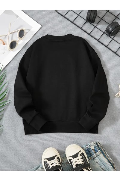 haha Kız Çocukları için Kiraz Baskılı Uzun Kollu T-shirt