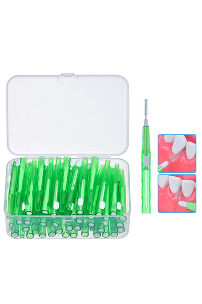L&Wen Push-Pull Interdental Brush, Dental Toothpick Floss for Braces 60 PCS (0.8mm）