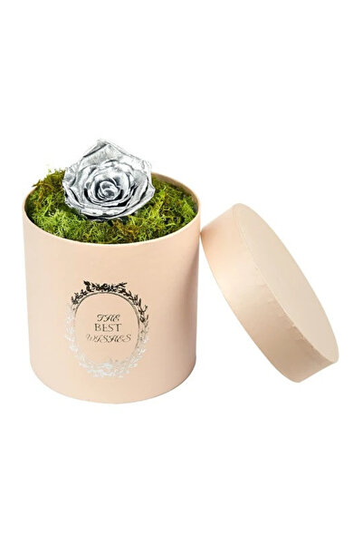 velve Pretty in Pink cryogenic rose decorated in a round box with stabilized ...