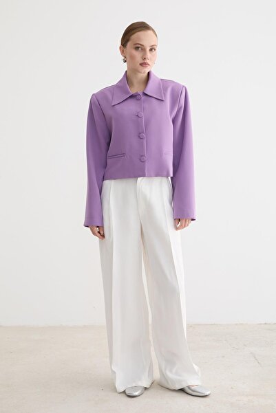 LEVURE سترة نسائية من قماش HÜRREM باللون الأرجواني