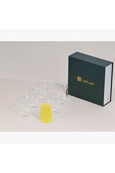 Generic Leaf Boron 4-Piece Glass Tea Cup Set