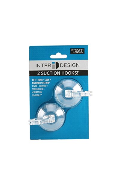 ACE خطاف شفط صغير باور لوك من إنترديزاين (5 × 5 × 7 سم، عبوة من قطعتين، شفاف)