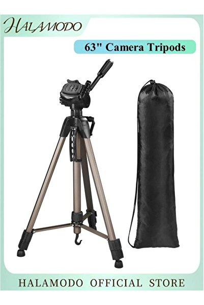 HALAMODO 63" Camera Tripods for Phone Video Recording Heavy Duty Tripod Stand
