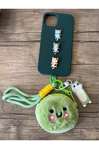 MoonArtica Kedi Aşkı Sevimli Mini Çantalı İkonlu iPhone 13 Telefon Kılıfı