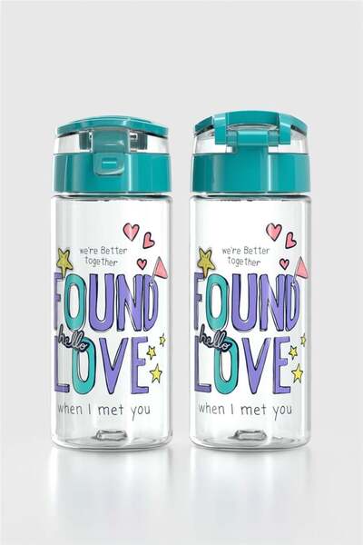 Renga Atlas Dinosaur Pattern 500 ml Tritan Children's Water Bottle 912112 Turquoise