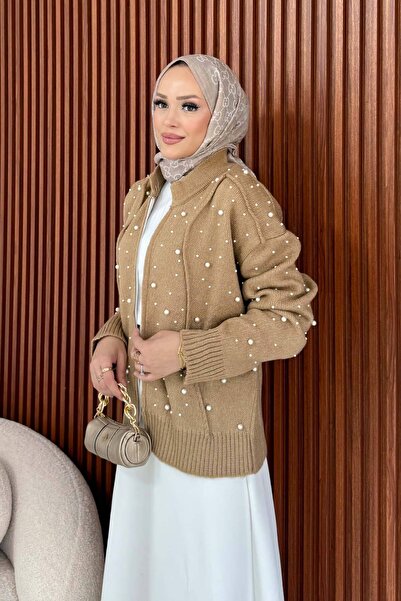 Melike Tatar İncili Triko Hırka 7007-1