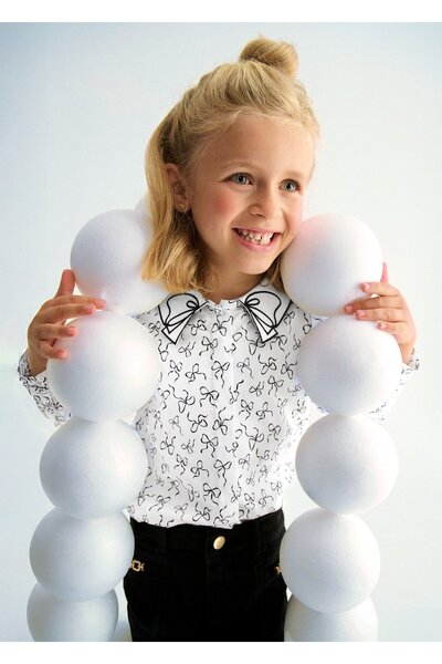 Abel & Lula Bow Patterned Blouse Children's 5613