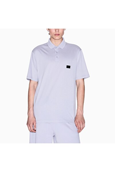 Armani Exchange Regular fit mercerised cotton polo XM000484AF10364UA047 GRİ/PURBLE